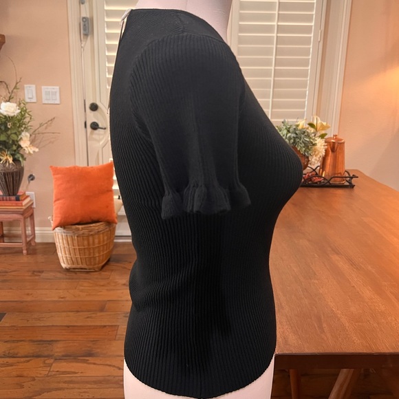 Zara ribbed tshirt with ruffled short sleeves. Size S. NWT - Picture 2 of 5